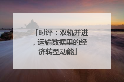 时评：双轨并进，运输数据里的经济转型动能