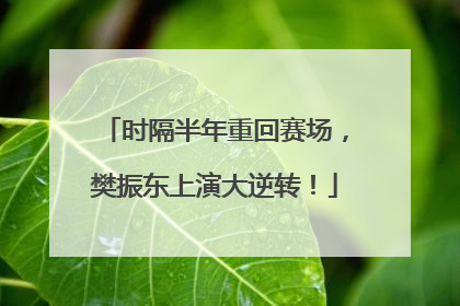 时隔半年重回赛场，樊振东上演大逆转！