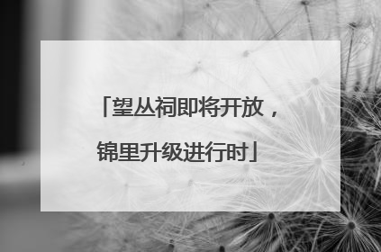 望丛祠即将开放，锦里升级进行时