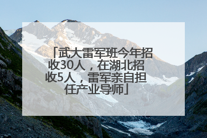 武大雷军班今年招收30人，在湖北招收5人，雷军亲自担任产业导师