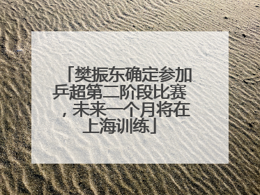 樊振东确定参加乒超第二阶段比赛,未来一个月将在上海训练