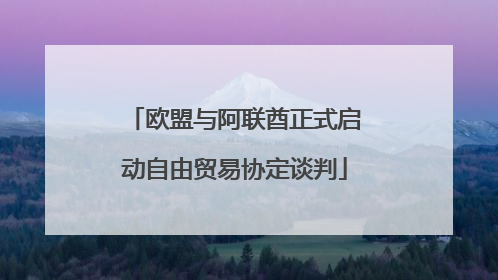 欧盟与阿联酋正式启动自由贸易协定谈判