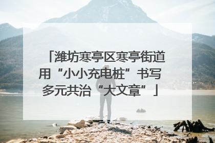 潍坊寒亭区寒亭街道用“小小充电桩”书写多元共治“大文章”