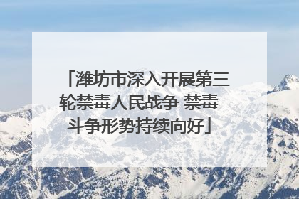 潍坊市深入开展第三轮禁毒人民战争 禁毒斗争形势持续向好