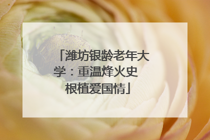 潍坊银龄老年大学：重温烽火史 根植爱国情