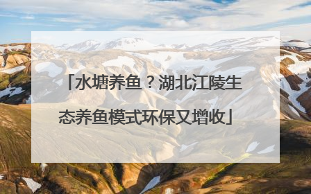 水塘养鱼？湖北江陵生态养鱼模式环保又增收