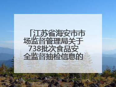 江苏省海安市市场监督管理局关于738批次食品安全监督抽检信息的通告（2025年第4期）