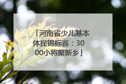 河南省少儿基本体操锦标赛：3000小将聚新乡