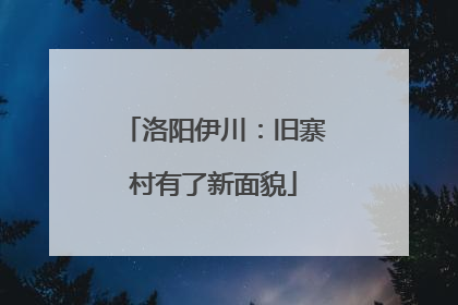 洛阳伊川：旧寨村有了新面貌