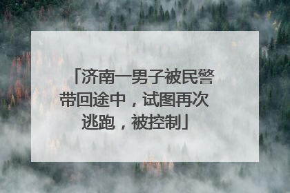 济南一男子被民警带回途中，试图再次逃跑，被控制