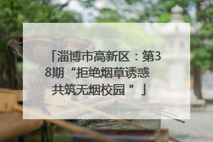 淄博市高新区：第38期“拒绝烟草诱惑 共筑无烟校园 ”