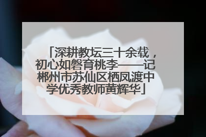 深耕教坛三十余载，初心如磐育桃李——记郴州市苏仙区栖凤渡中学优秀教师黄辉华