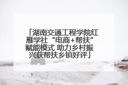 湖南交通工程学院红雁学社“电商+帮扶”赋能模式 助力乡村振兴获帮扶乡镇好评