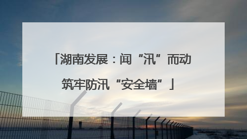 湖南发展：闻“汛”而动 筑牢防汛“安全墙”