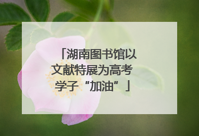 湖南图书馆以文献特展为高考学子“加油”