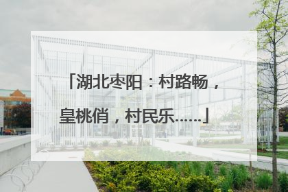 湖北枣阳：村路畅，皇桃俏，村民乐……