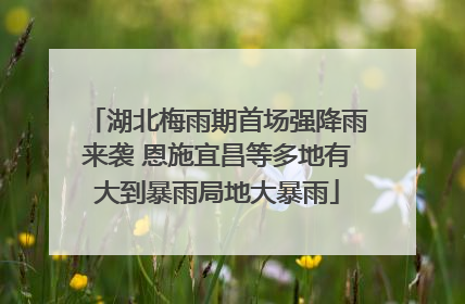 湖北梅雨期首场强降雨来袭 恩施宜昌等多地有大到暴雨局地大暴雨