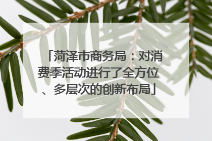 菏泽市商务局：对消费季活动进行了全方位、多层次的创新布局