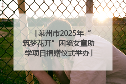 莱州市2025年“筑梦花开”困境女童助学项目捐赠仪式举办