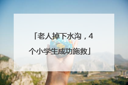 老人掉下水沟，4个小学生成功施救