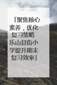 聚焦核心素养，优化复习策略 乐山县街小学提升期末复习效率