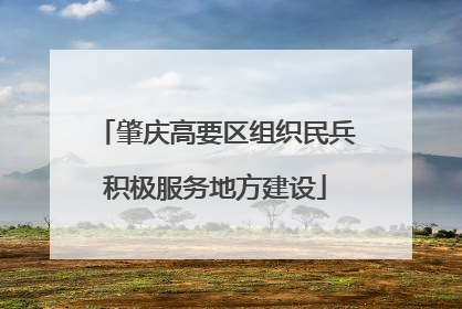 肇庆高要区组织民兵积极服务地方建设