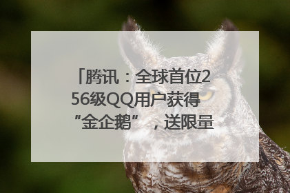 腾讯：全球首位256级QQ用户获得“金企鹅”，送限量版神秘惊喜等礼物