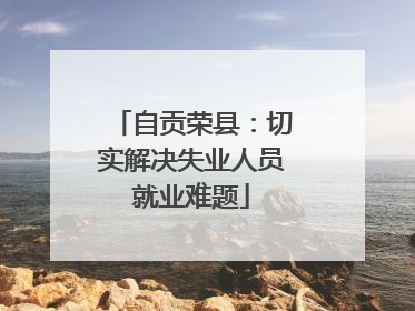 自贡荣县：切实解决失业人员就业难题