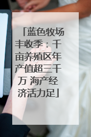 蓝色牧场丰收季：千亩养殖区年产值超三千万 海产经济活力足
