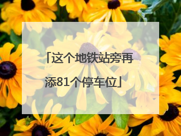 这个地铁站旁再添81个停车位