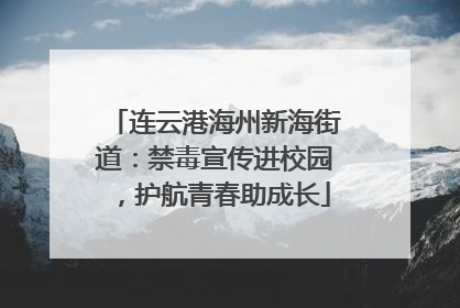连云港海州新海街道：禁毒宣传进校园，护航青春助成长