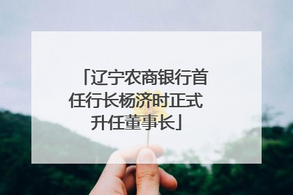 辽宁农商银行首任行长杨济时正式升任董事长
