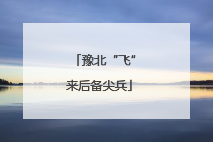 豫北“飞”来后备尖兵