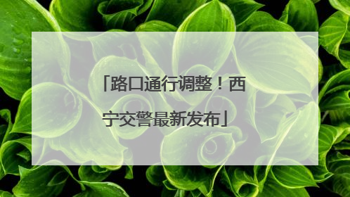 路口通行调整！西宁交警最新发布