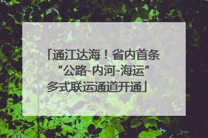 通江达海！省内首条“公路-内河-海运”多式联运通道开通