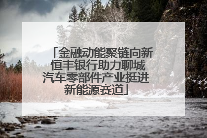 金融动能聚链向新 恒丰银行助力聊城汽车零部件产业挺进新能源赛道