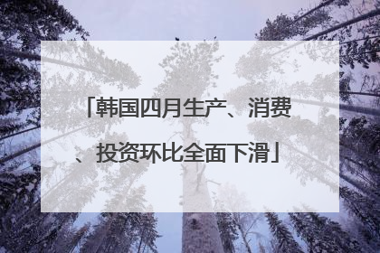 韩国四月生产、消费、投资环比全面下滑
