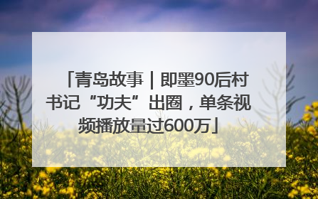 青岛故事｜即墨90后村书记“功夫”出圈，单条视频播放量过600万