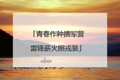 青春作种播军营 雷锋薪火照戎装