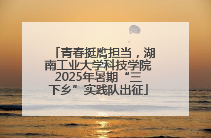 青春挺膺担当，湖南工业大学科技学院2025年暑期“三下乡”实践队出征