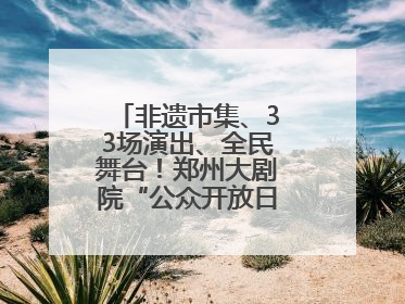 非遗市集、33场演出、全民舞台！郑州大剧院“公众开放日艺术节”举行