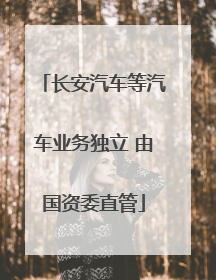 长安汽车等汽车业务独立 由国资委直管