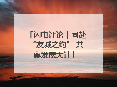 闪电评论｜同赴“友城之约” 共襄发展大计