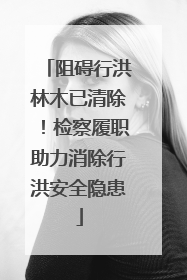 阻碍行洪林木已清除！检察履职助力消除行洪安全隐患