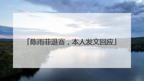 陈雨菲退赛，本人发文回应