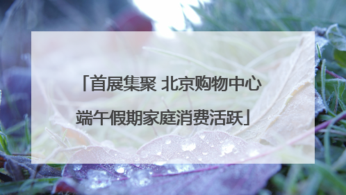 首展集聚 北京购物中心端午假期家庭消费活跃