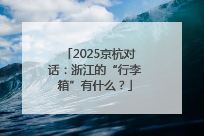 2025京杭对话：浙江的“行李箱”有什么？