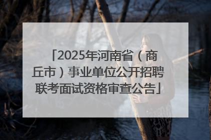 2025年河南省（商丘市）事业单位公开招聘联考面试资格审查公告