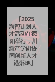 2025海智计划人才活动在德阳举行，川渝产学研协同创新人才港落地
