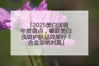 2025美白淡斑年度盘点，哪款美白淡斑护肤品效果好？含金量绝对高